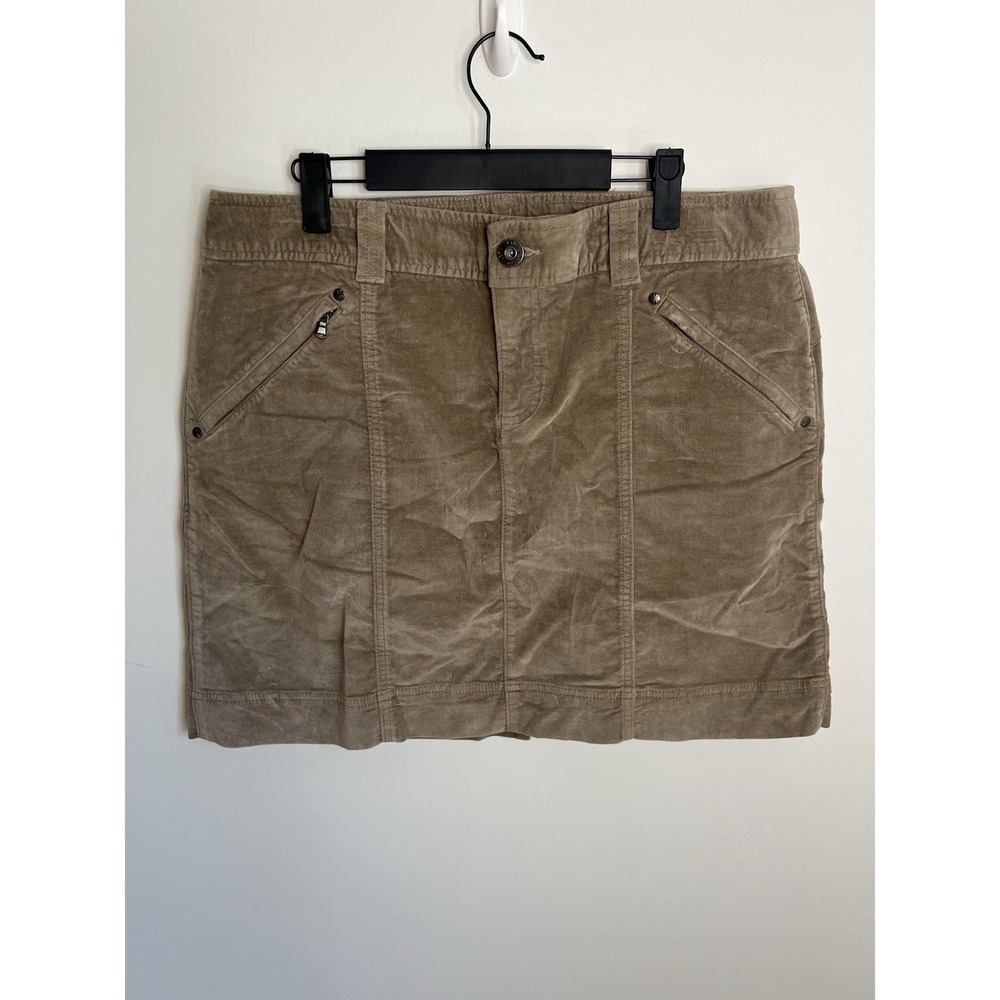 Athleta Wm 14 Velour Brown Skirt Sporty Athletic Athleisure Y2K Academia School
